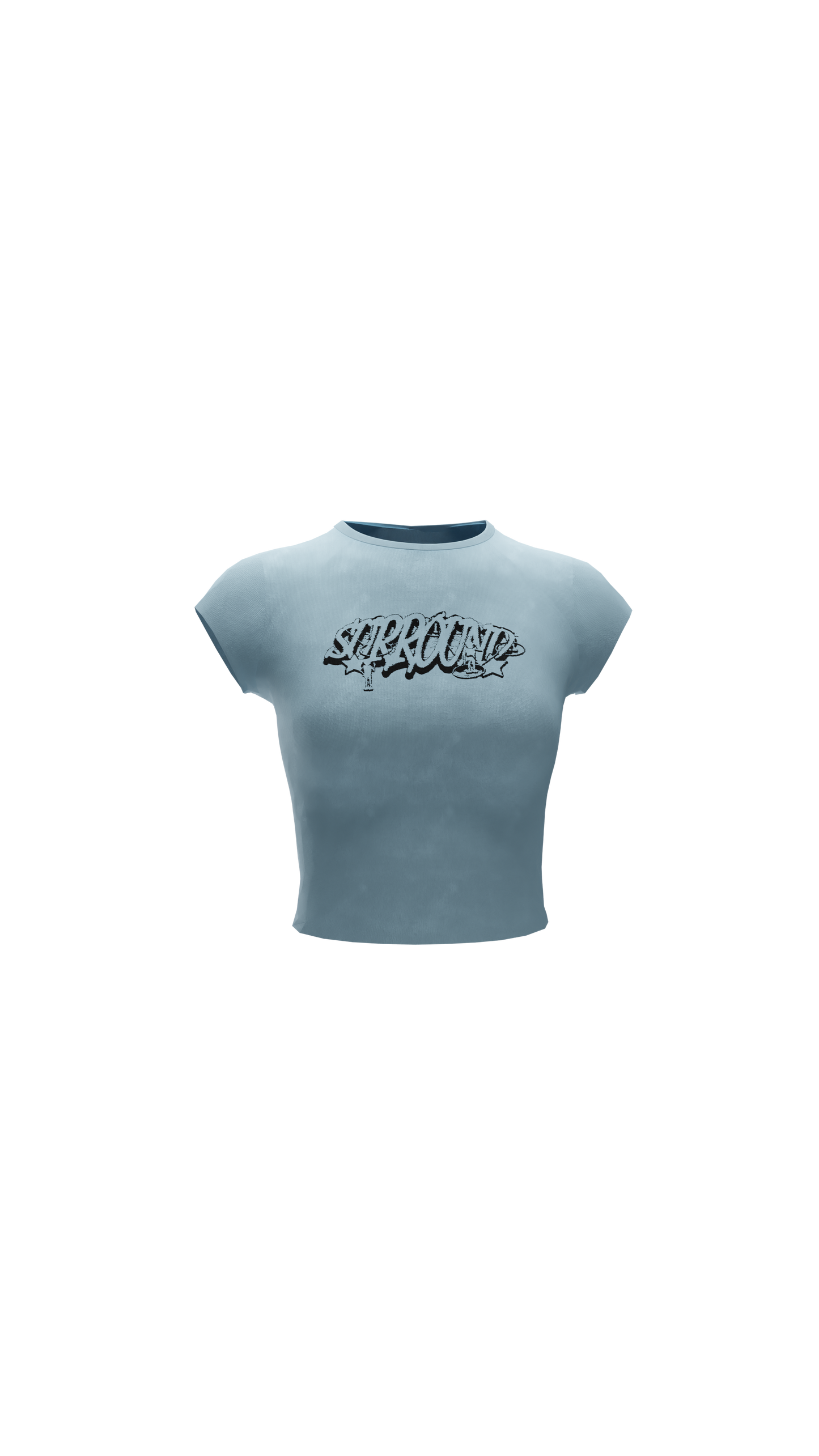 Rehla surround baby blue top black print